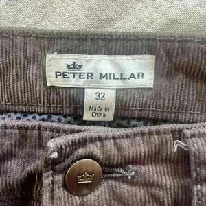 Peter Millar 5 pocket gray corduroy pants.Ladies 32 very good condition boot cut